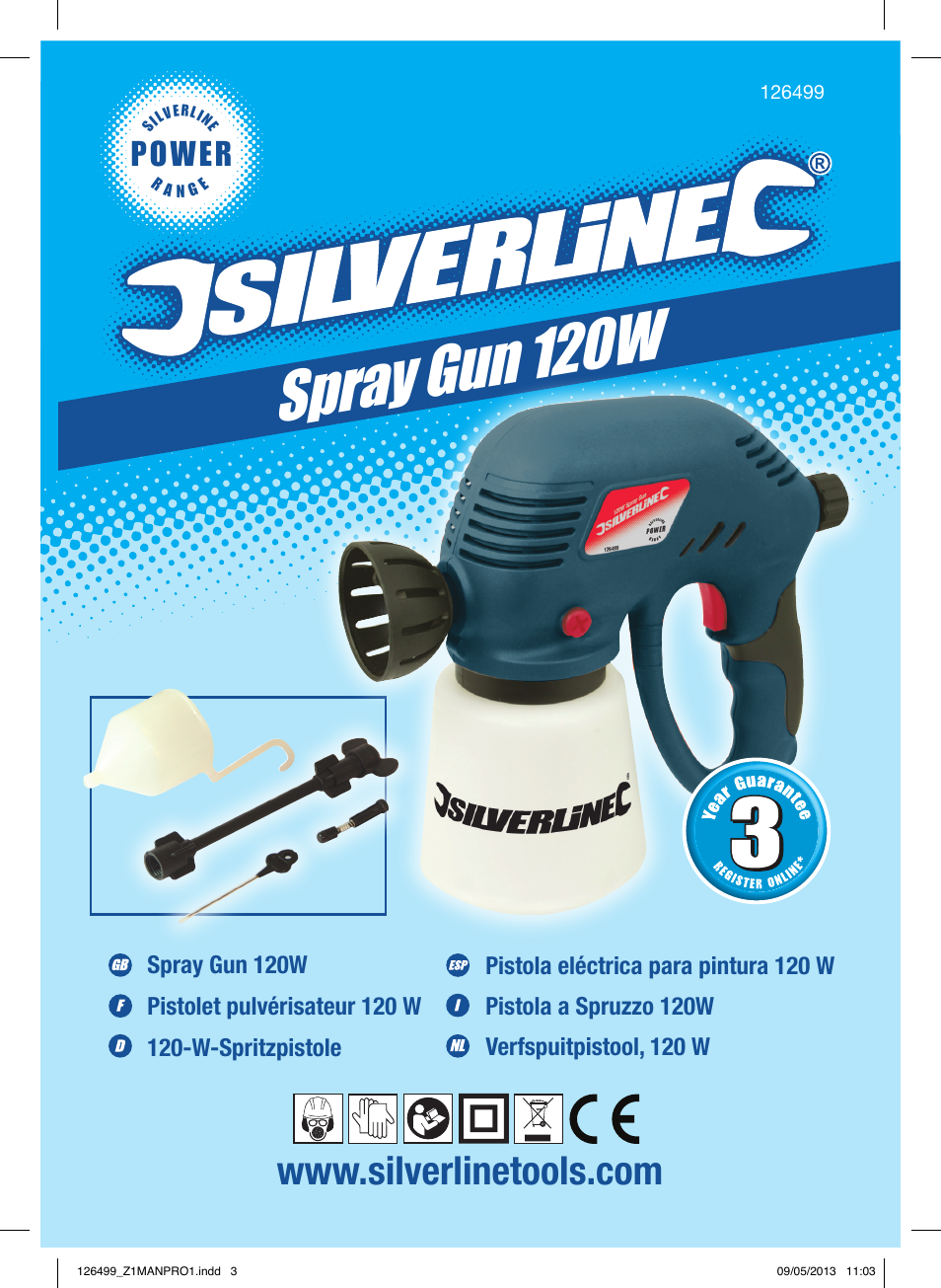 Spray gun 120w, Power | Silverline 120W Spray Gun User Manual | Page 2 / 28