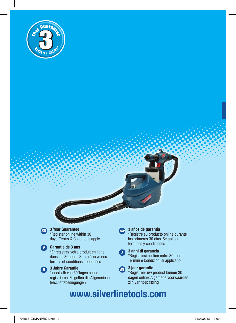 Silverline 500W HVLP Paint Sprayer User Manual | 40 pages