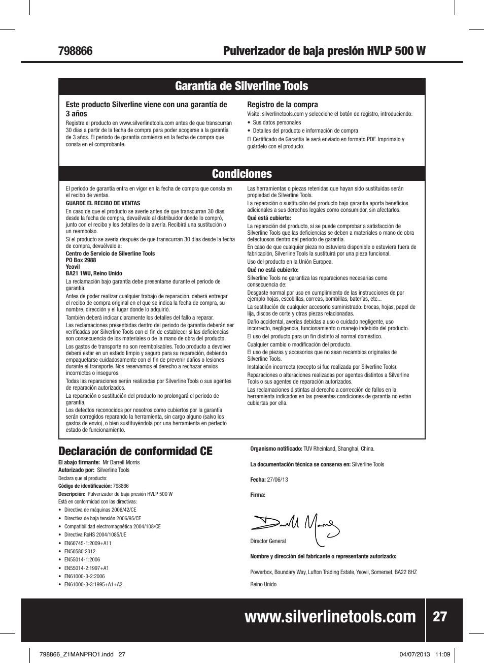 Silverline 500W HVLP Paint Sprayer User Manual | Page 28 / 40