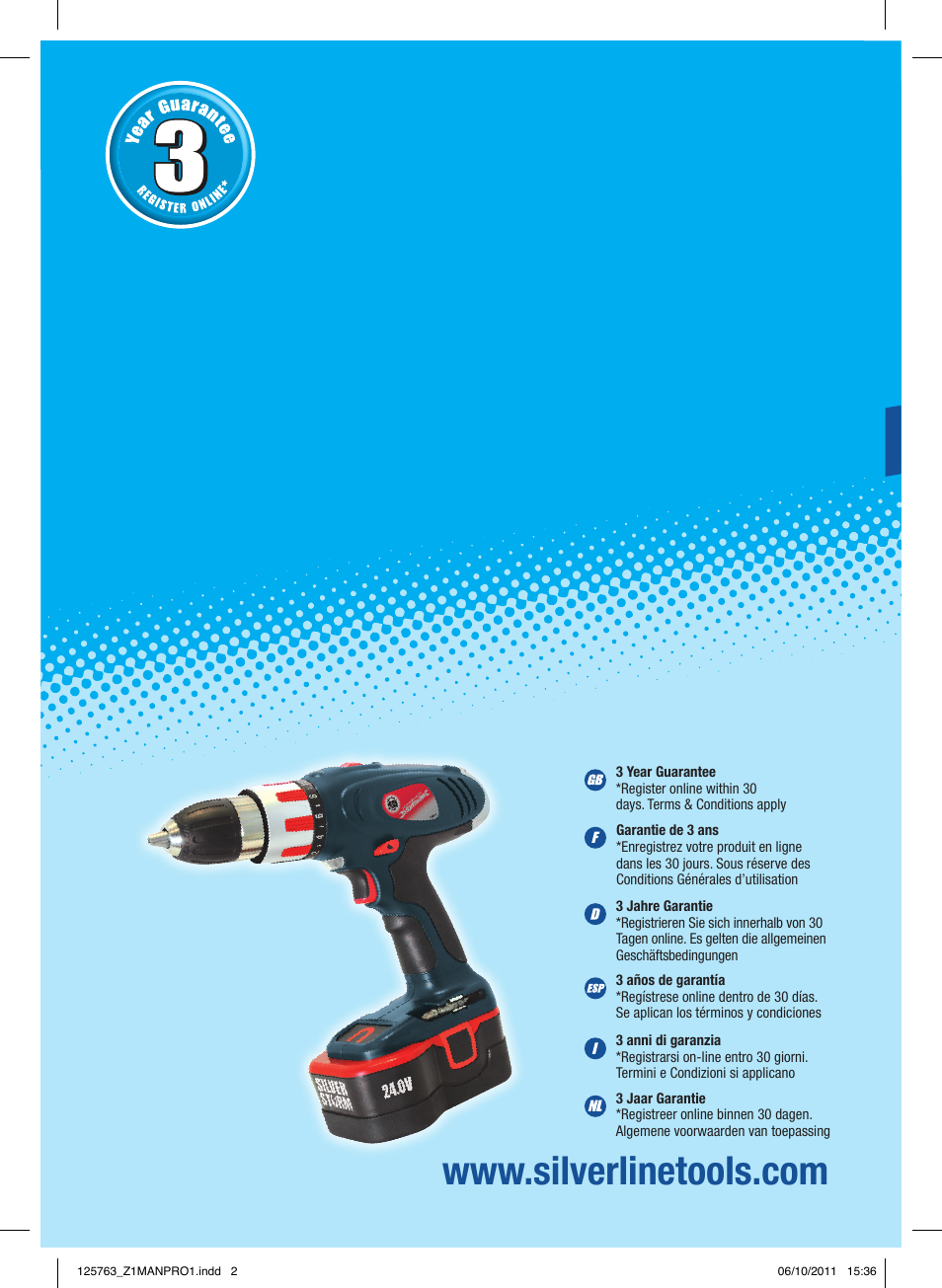 Silverline Combi Hammer Drill 24V User Manual | 28 pages