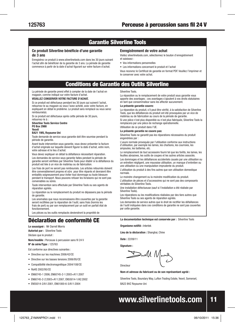 Silverline Combi Hammer Drill 24V User Manual | Page 12 / 28