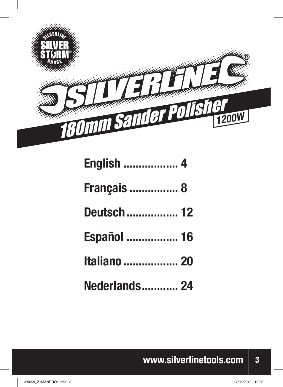 180mm sand er polisher | Silverline 1200W Sander Polisher 180mm User Manual | Page 4 / 28