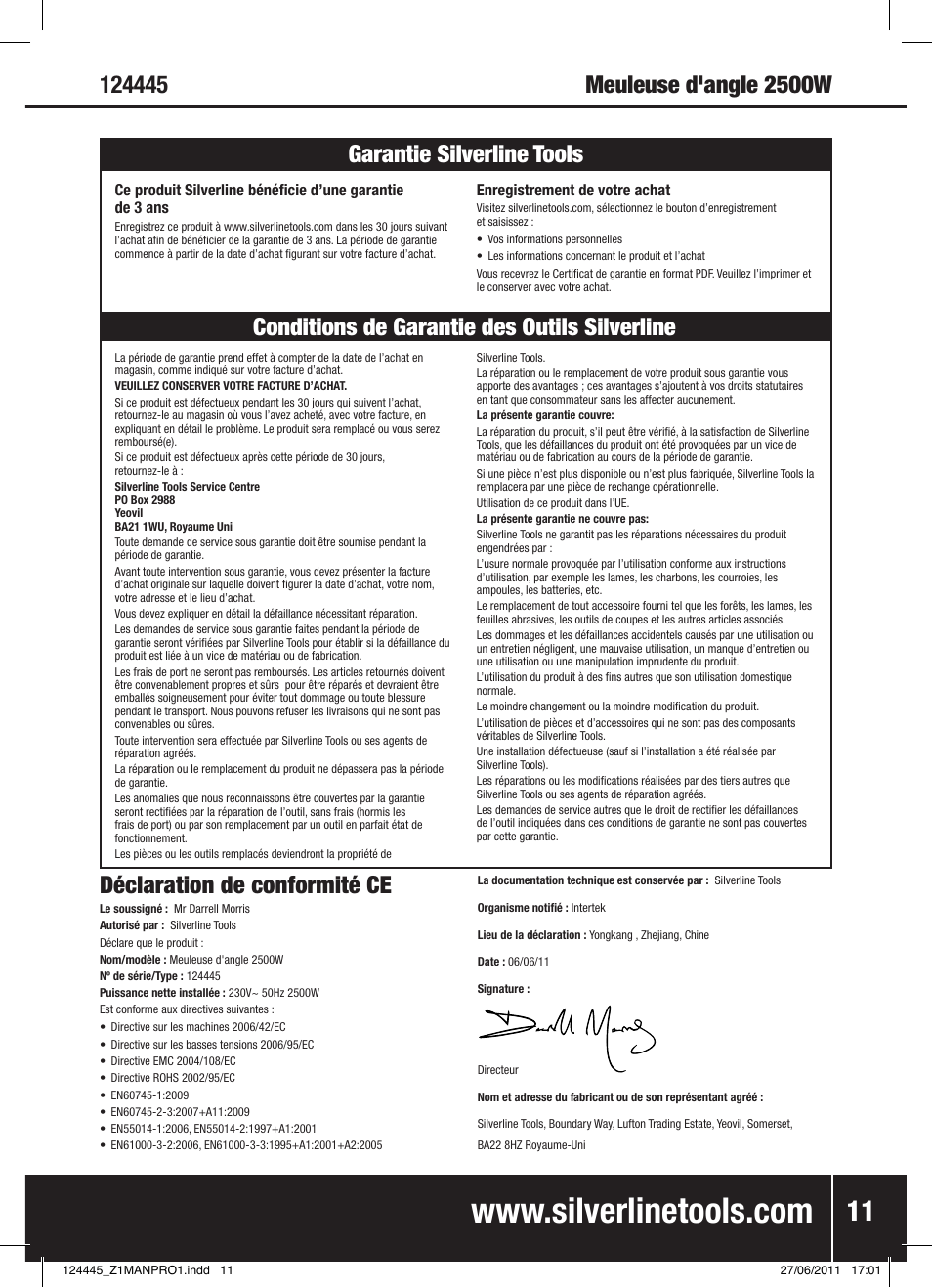 Silverline 2500W Angle Grinder 230mm User Manual | Page 12 / 28