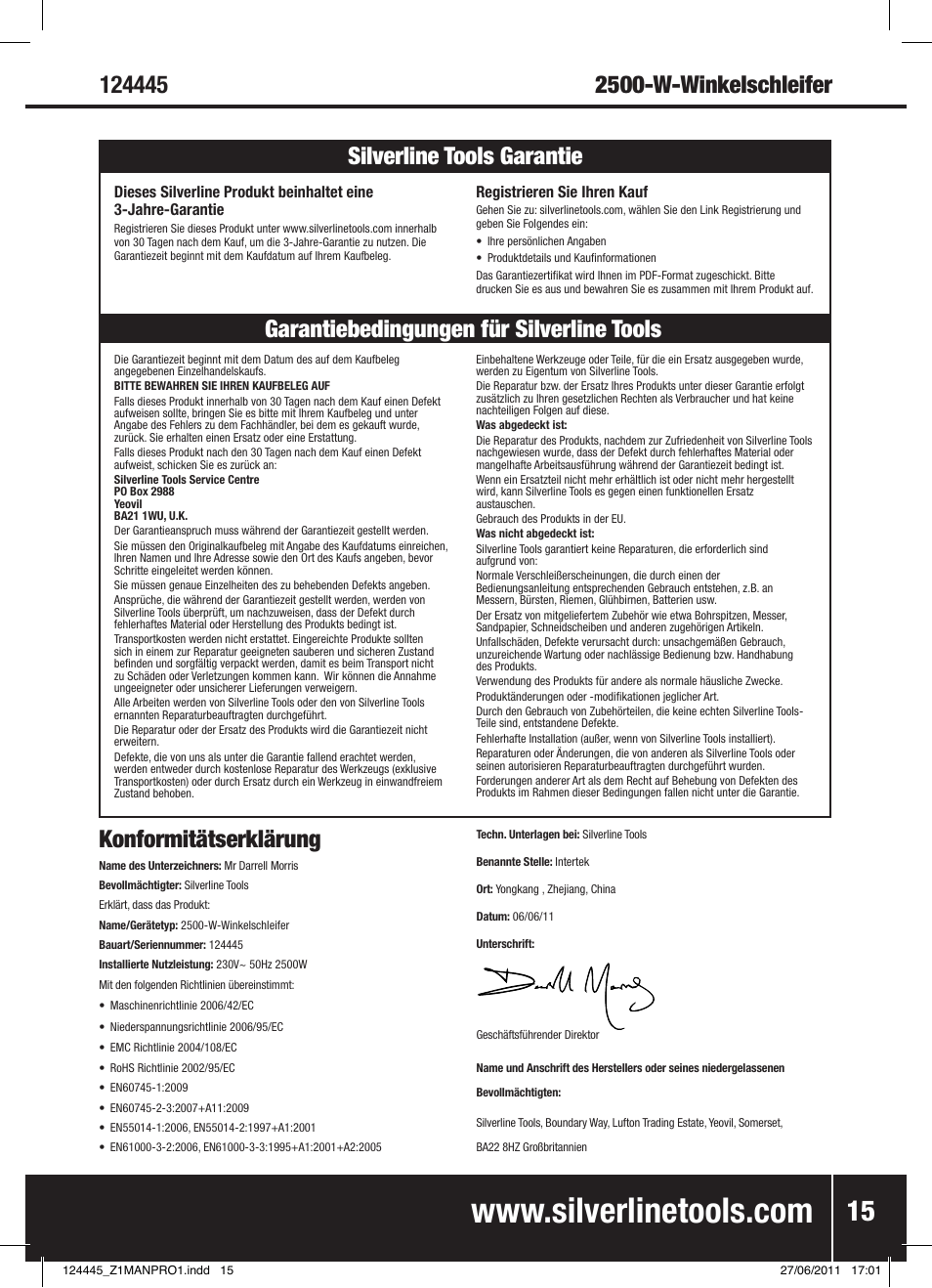 Silverline 2500W Angle Grinder 230mm User Manual | Page 16 / 28