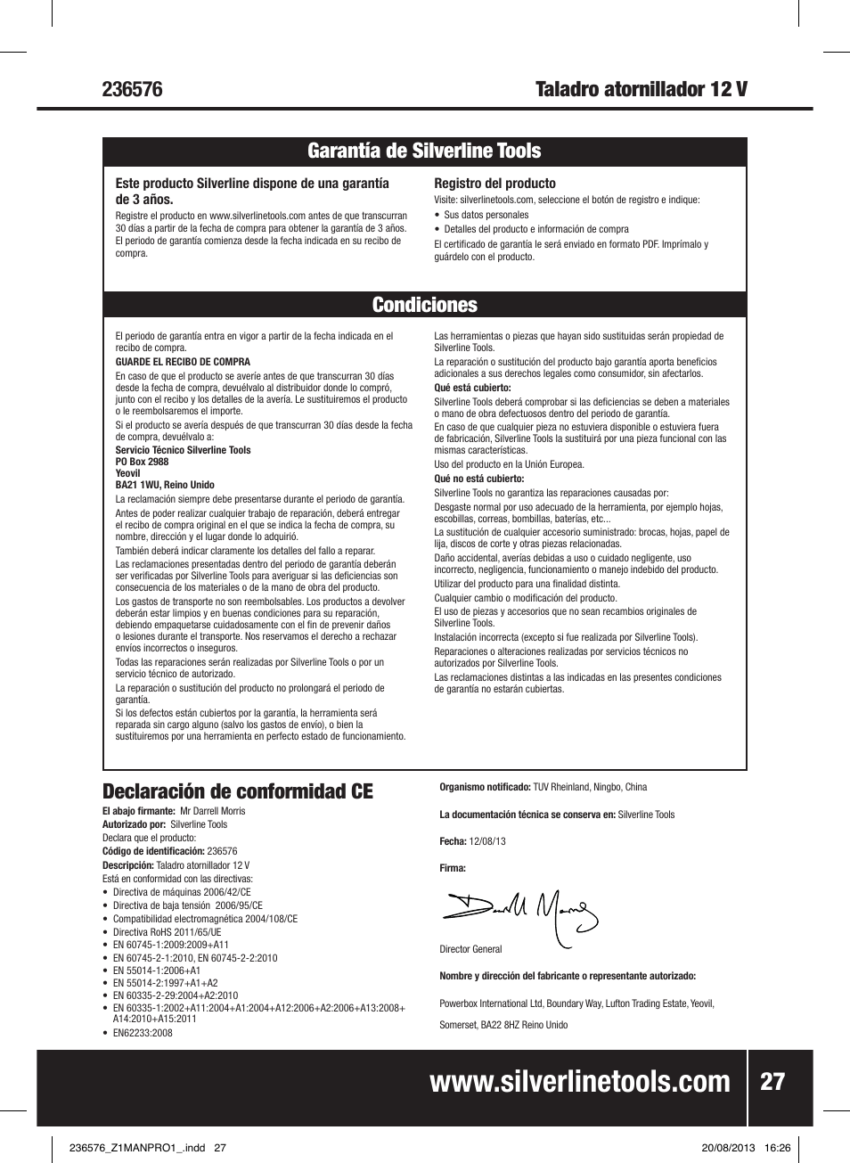 Silverline Drill Driver 12V User Manual | Page 28 / 40