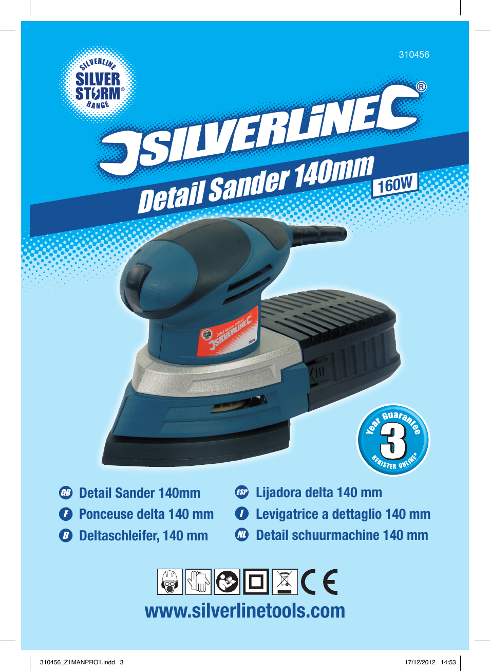 Detail sander 14 0mm, 160w | Silverline 160W Detail Sander User Manual | Page 2 / 28