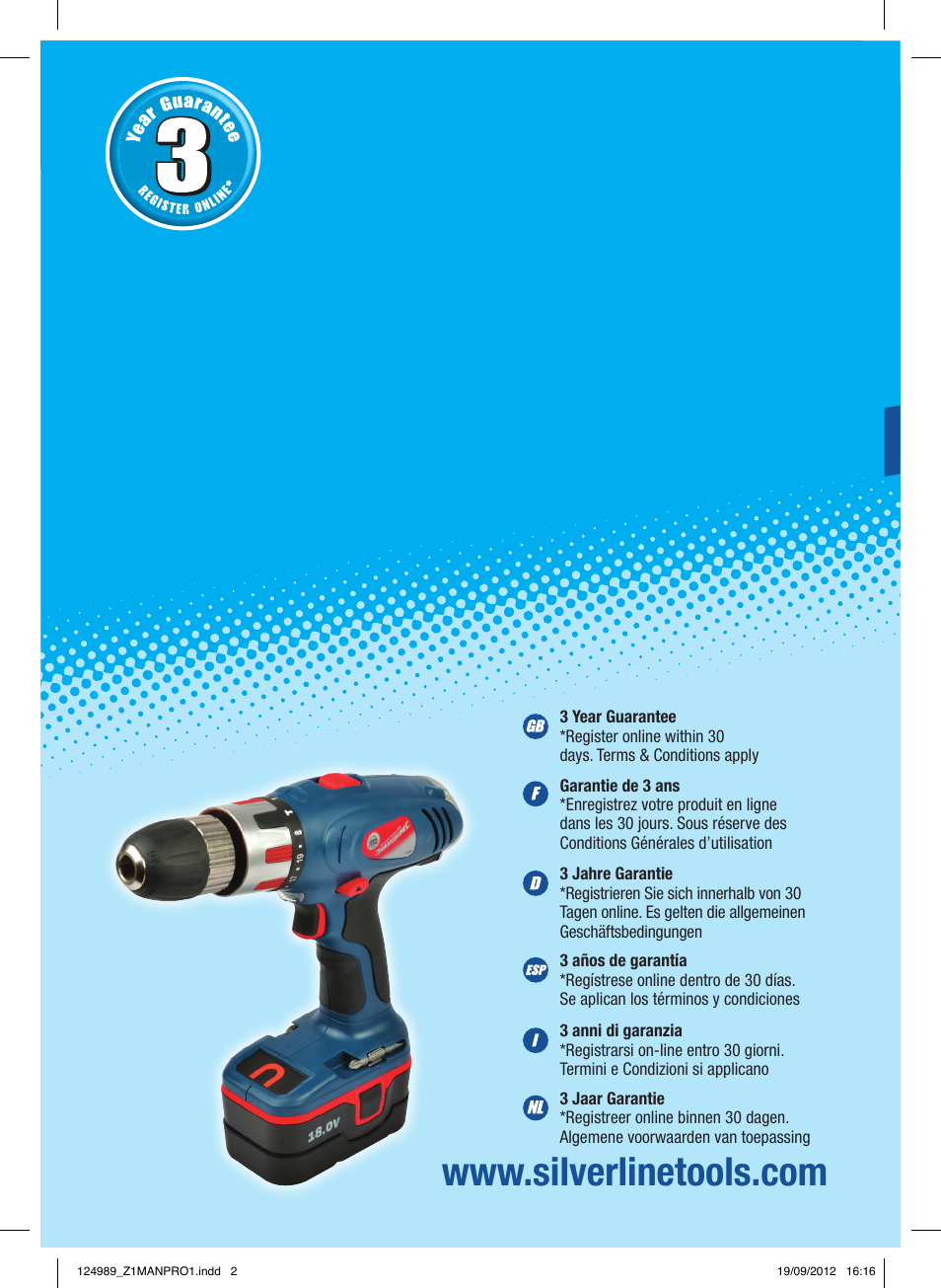 Silverline Combi Hammer Drill 18V User Manual | 28 pages