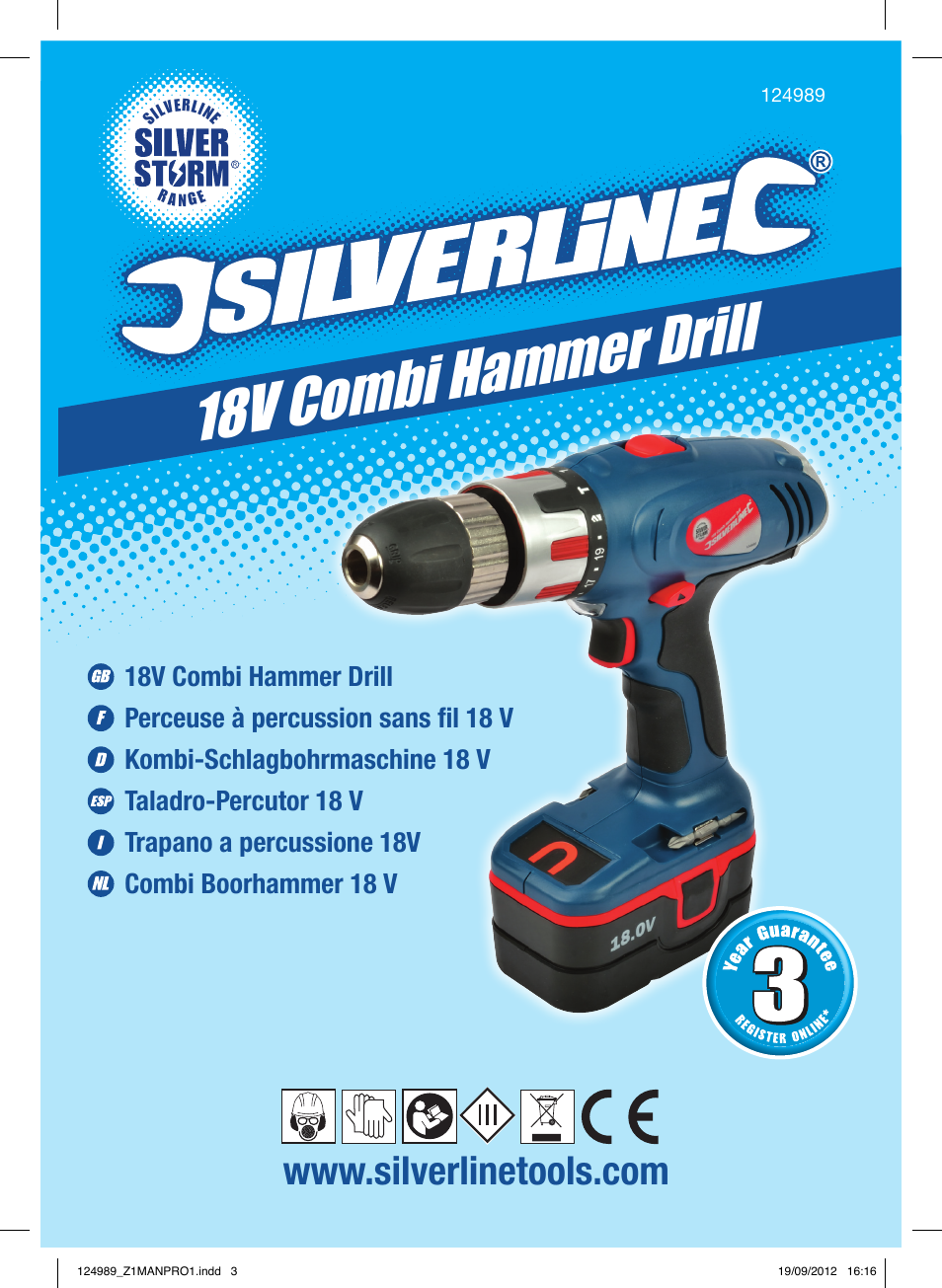 18v comb i hammer drill | Silverline Combi Hammer Drill 18V User Manual | Page 2 / 28