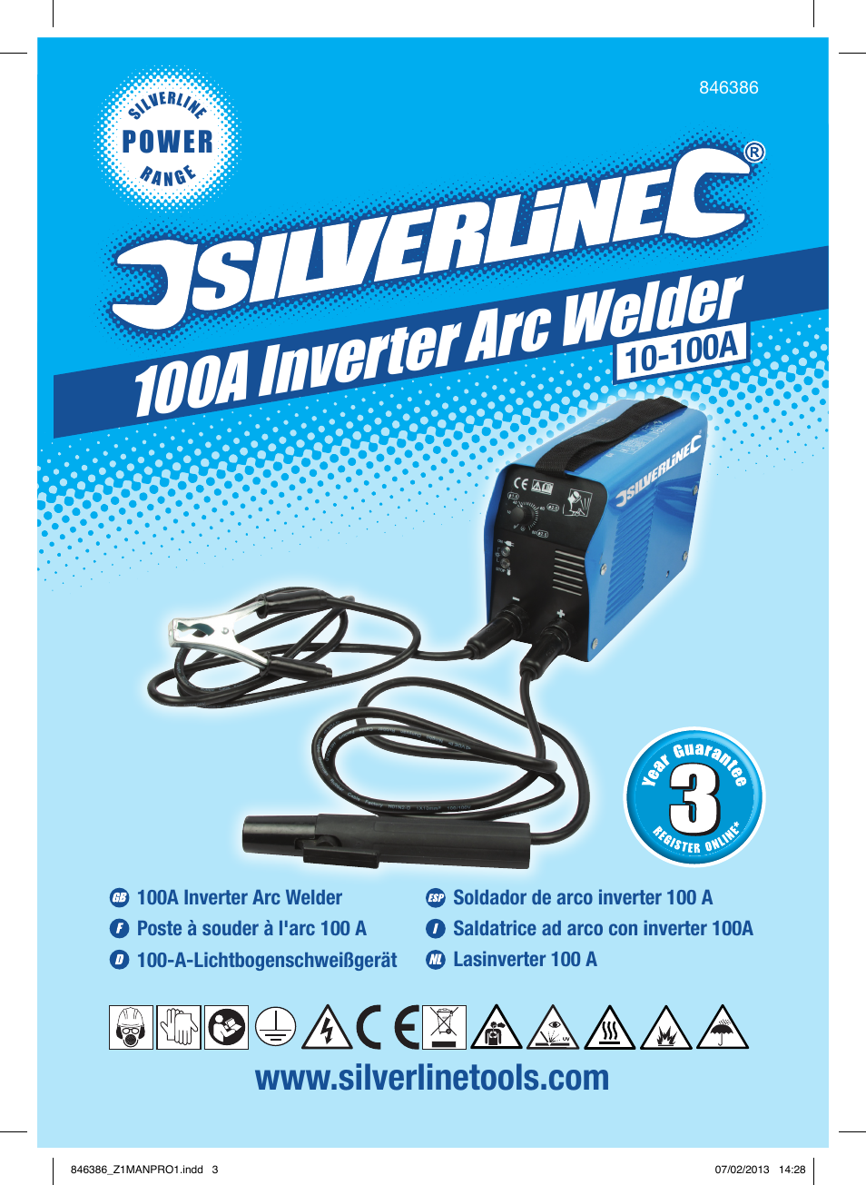 100a inver ter arc weld er, 100a | Silverline 100A Inverter Arc Welder User Manual | Page 2 / 40