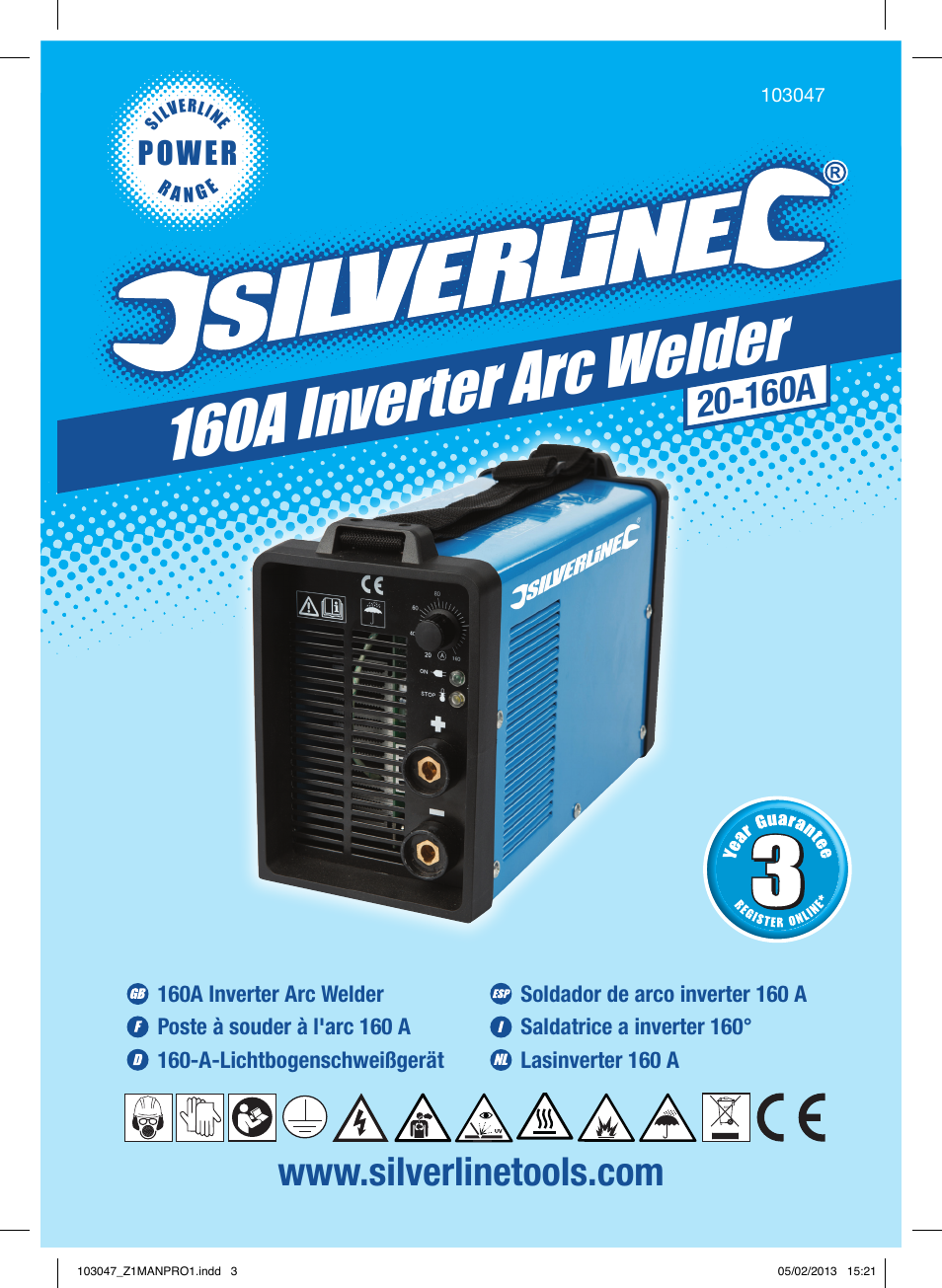 160a inver ter arc weld er, 160a | Silverline 160A Inverter Arc Welder User Manual | Page 2 / 40