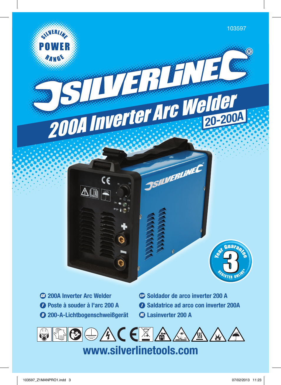 200a inver ter arc weld er, 200a | Silverline 200A Inverter Arc Welder User Manual | Page 2 / 40