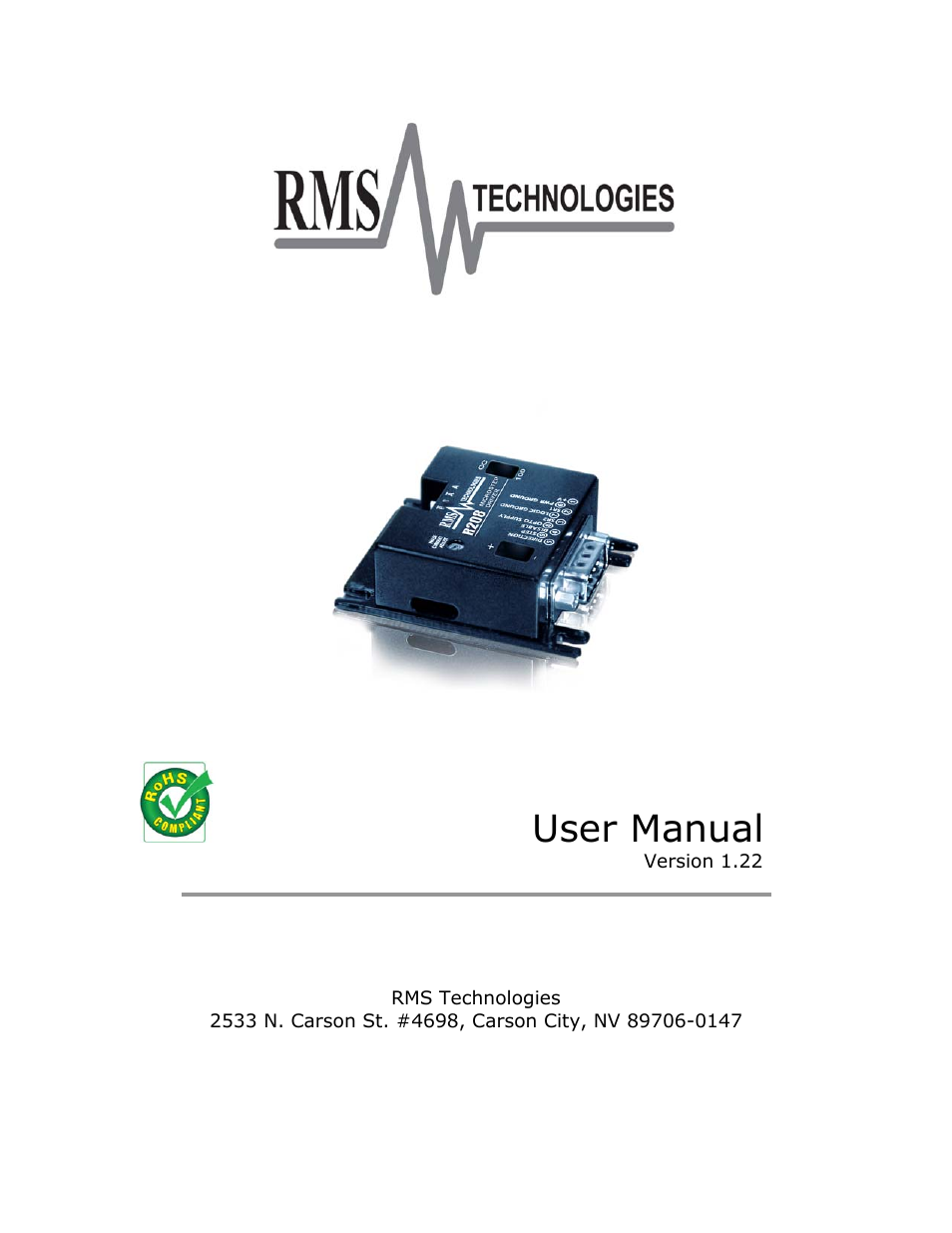 RMS Technologies R208 DRIVER User Manual | 16 pages