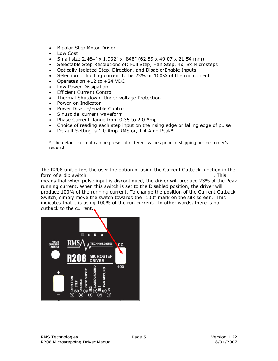 RMS Technologies R208 DRIVER User Manual | Page 5 / 16