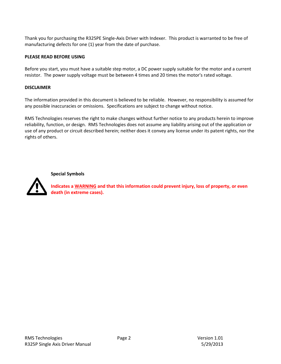 RMS Technologies R325P DRIVER User Manual | Page 2 / 30