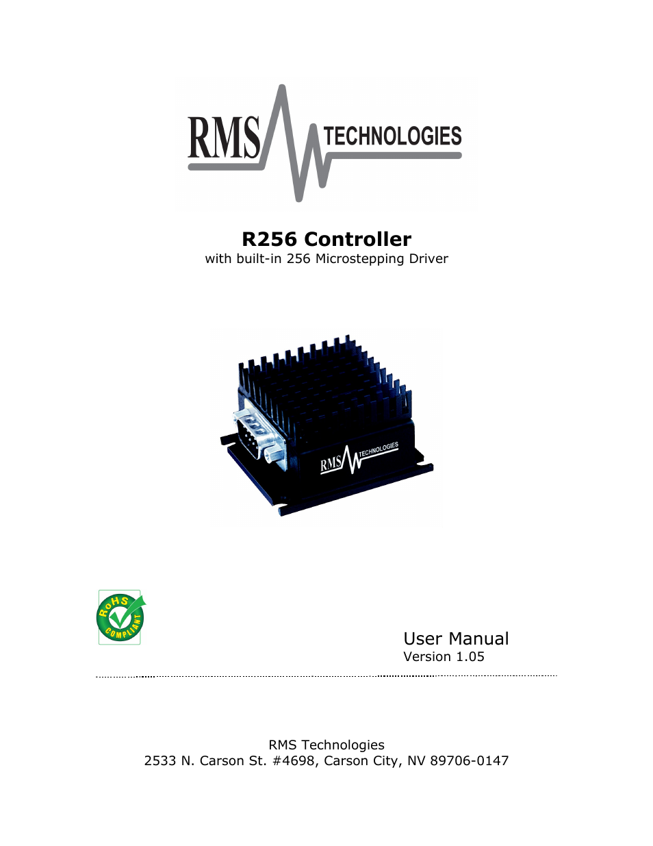 RMS Technologies R256 CONTROLLER/DRIVER User Manual | 27 pages