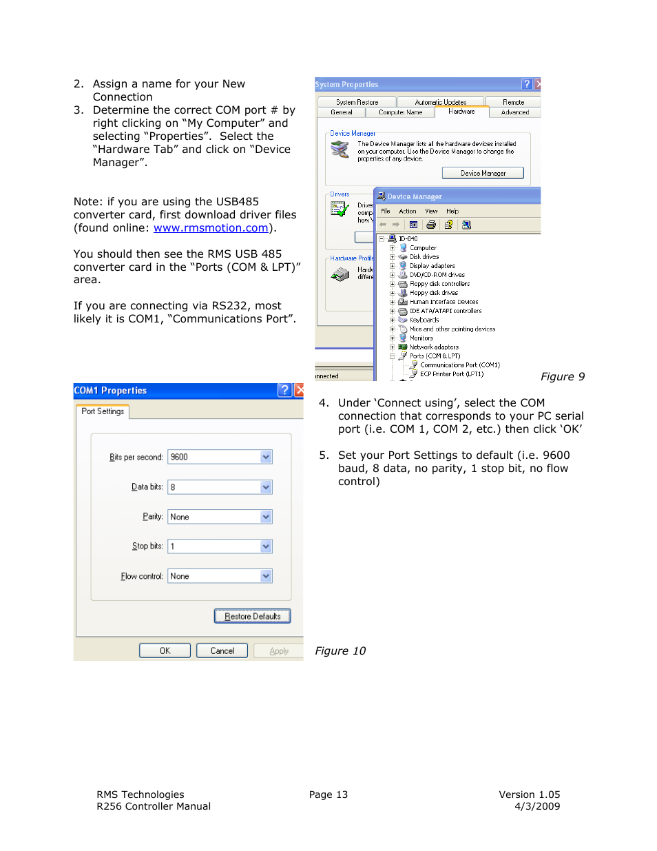 RMS Technologies R256 CONTROLLER/DRIVER User Manual | Page 13 / 27