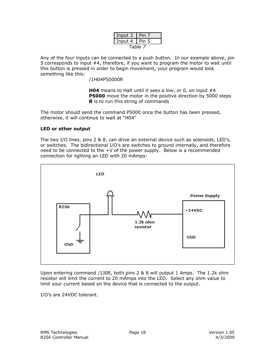 RMS Technologies R256 CONTROLLER/DRIVER User Manual | Page 18 / 27