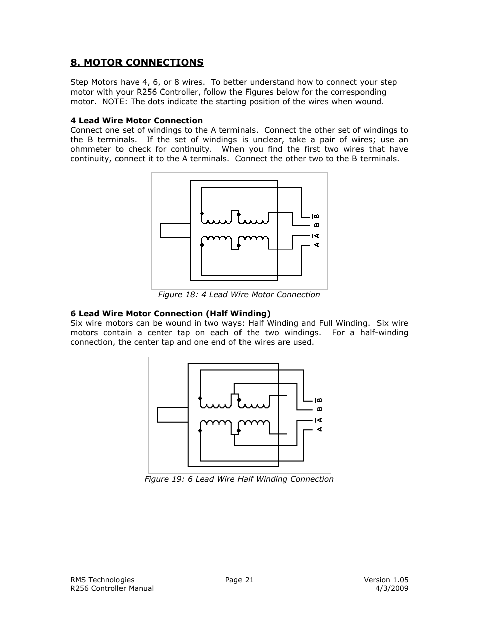 RMS Technologies R256 CONTROLLER/DRIVER User Manual | Page 21 / 27