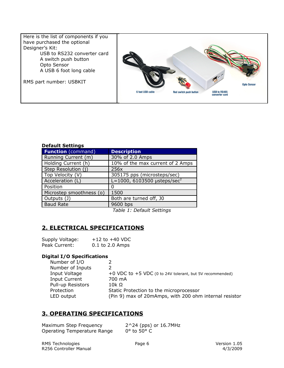RMS Technologies R256 CONTROLLER/DRIVER User Manual | Page 6 / 27