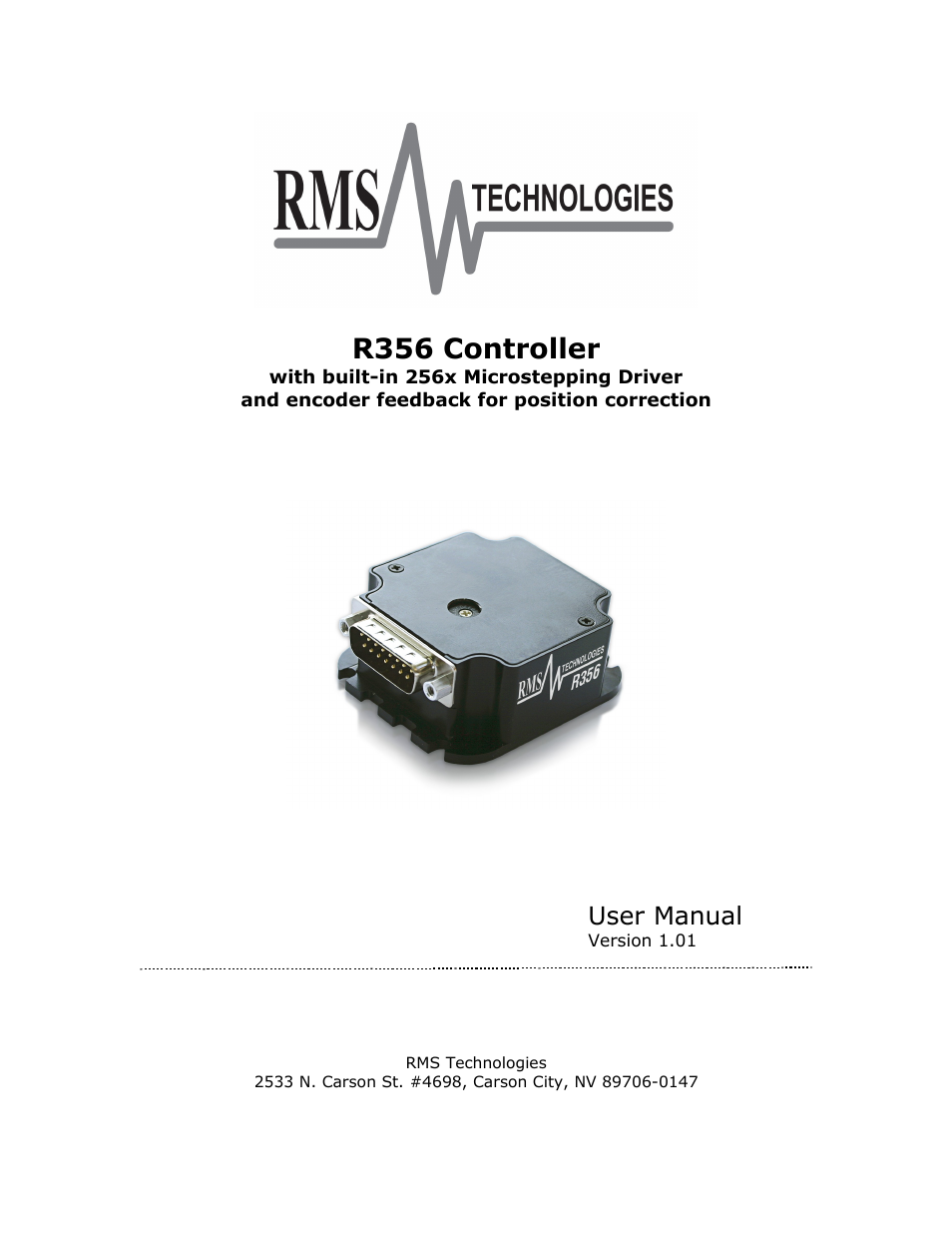 RMS Technologies R356-RO CONTROLLER/DRIVER User Manual | 25 pages