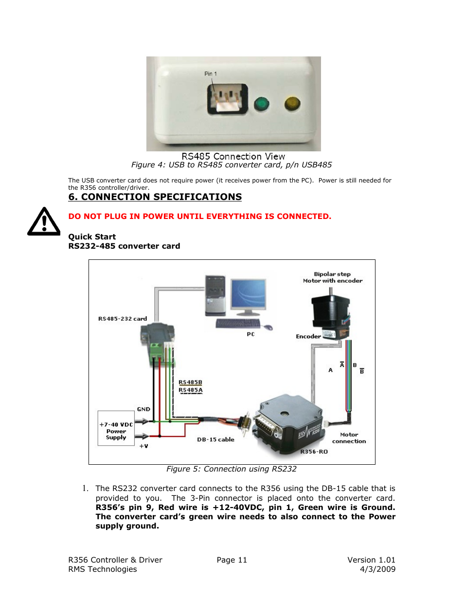 RMS Technologies R356-RO CONTROLLER/DRIVER User Manual | Page 11 / 25