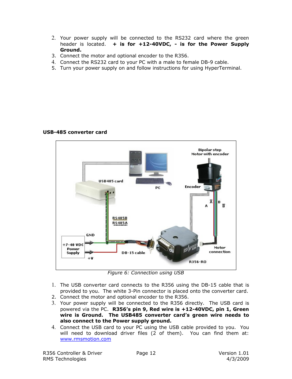 RMS Technologies R356-RO CONTROLLER/DRIVER User Manual | Page 12 / 25