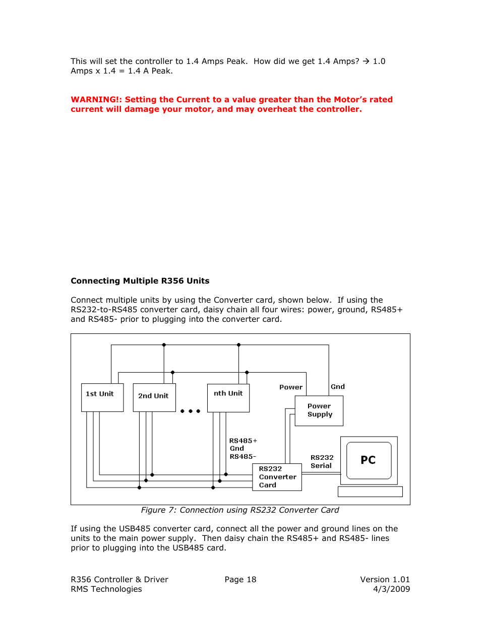 RMS Technologies R356-RO CONTROLLER/DRIVER User Manual | Page 18 / 25