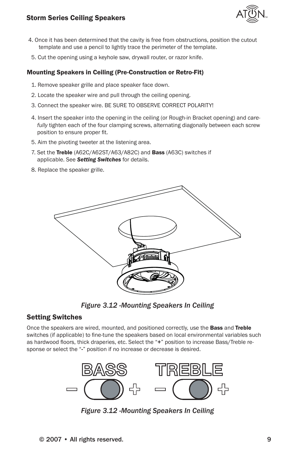 Bass, Bass treble treble | ATON A81C User Manual | Page 11 / 16