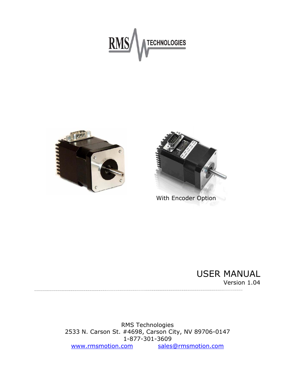 RMS Technologies IMDE17 INTEGRATED MOTOR + DRIVER + ENCODER User Manual | 13 pages