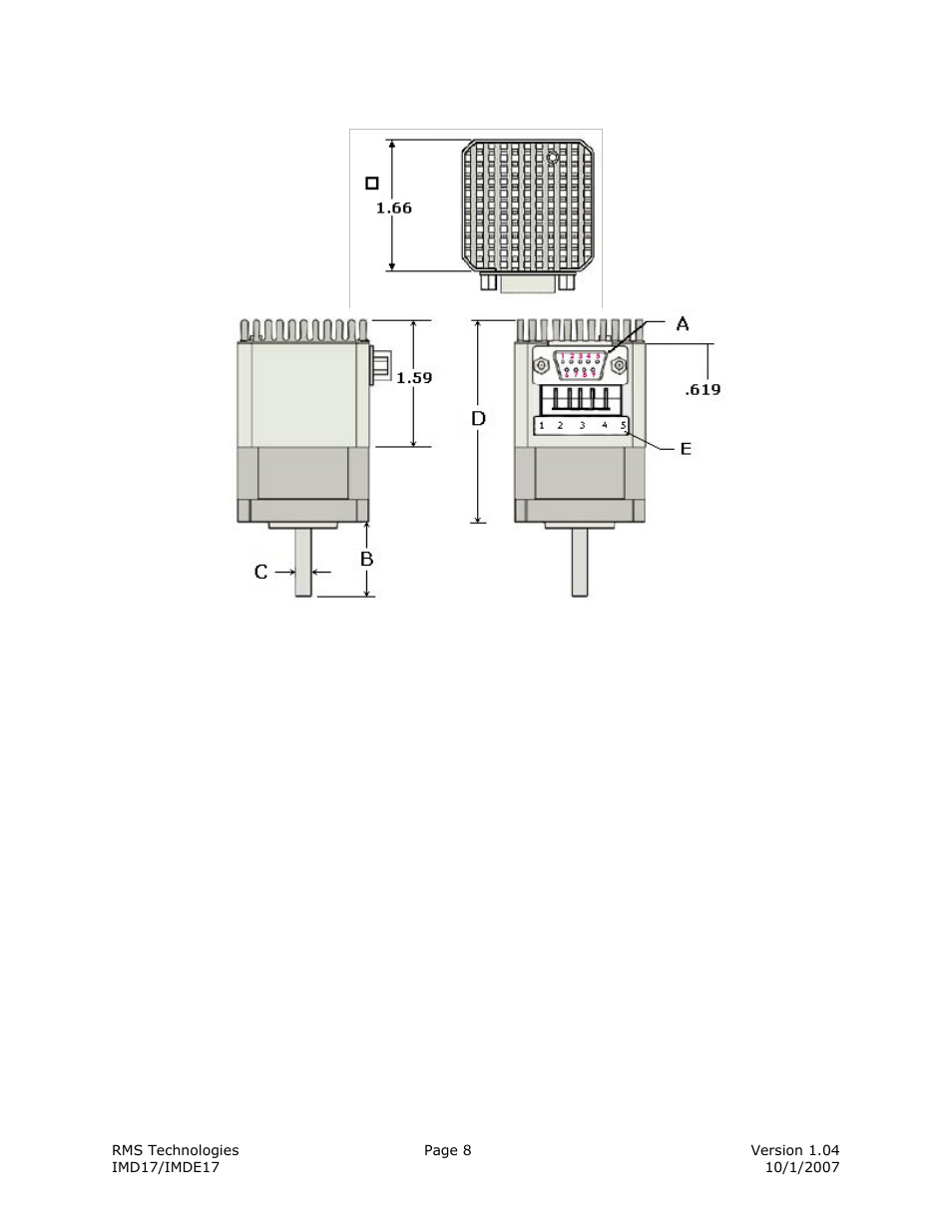 RMS Technologies IMDE17 INTEGRATED MOTOR + DRIVER + ENCODER User Manual | Page 8 / 13