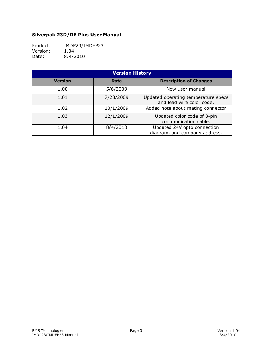 RMS Technologies IMDP 23 W/ POLE DAMPING TECHNOLOGY*NEW* User Manual | Page 3 / 26