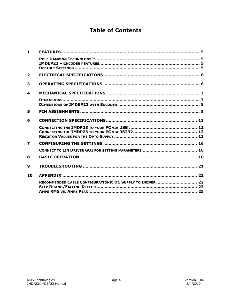 RMS Technologies IMDP 23 W/ POLE DAMPING TECHNOLOGY*NEW* User Manual | Page 4 / 26