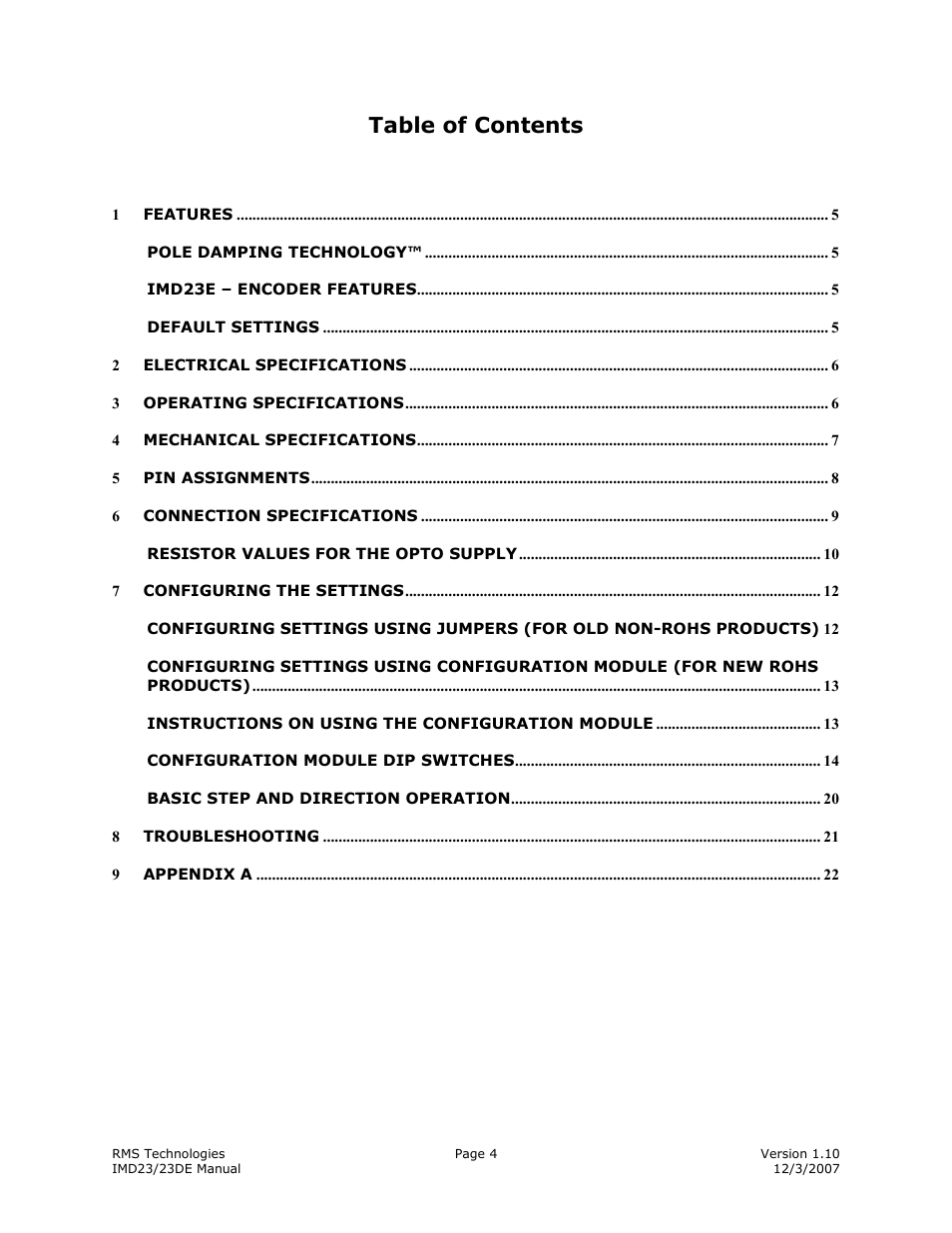 RMS Technologies IMD23 W/ POLE DAMPING TECHNOLOGY User Manual | Page 4 / 23
