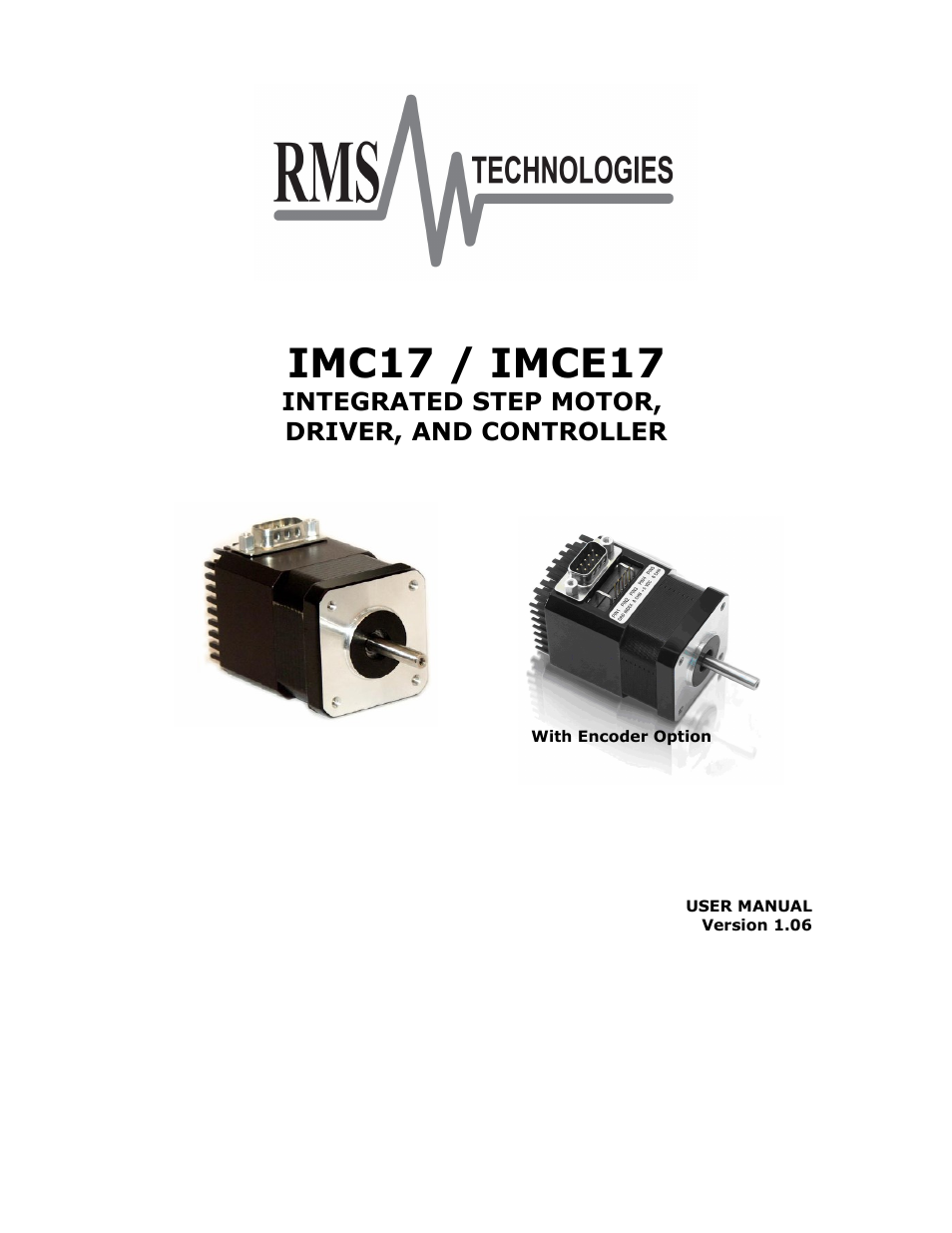 RMS Technologies IMC17 INTEGRATED MOTOR CONTROLLER/DRIVER User Manual | 23 pages