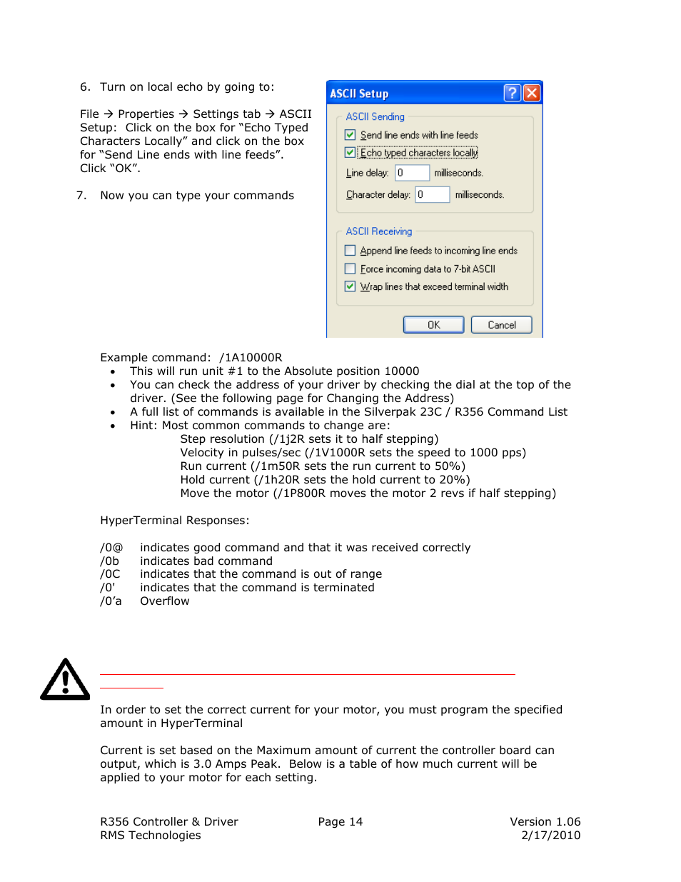 RMS Technologies IMCE23 INTERGRATED MOTOR+CONTROLLER +DRIVER+ENCOD User Manual | Page 14 / 23