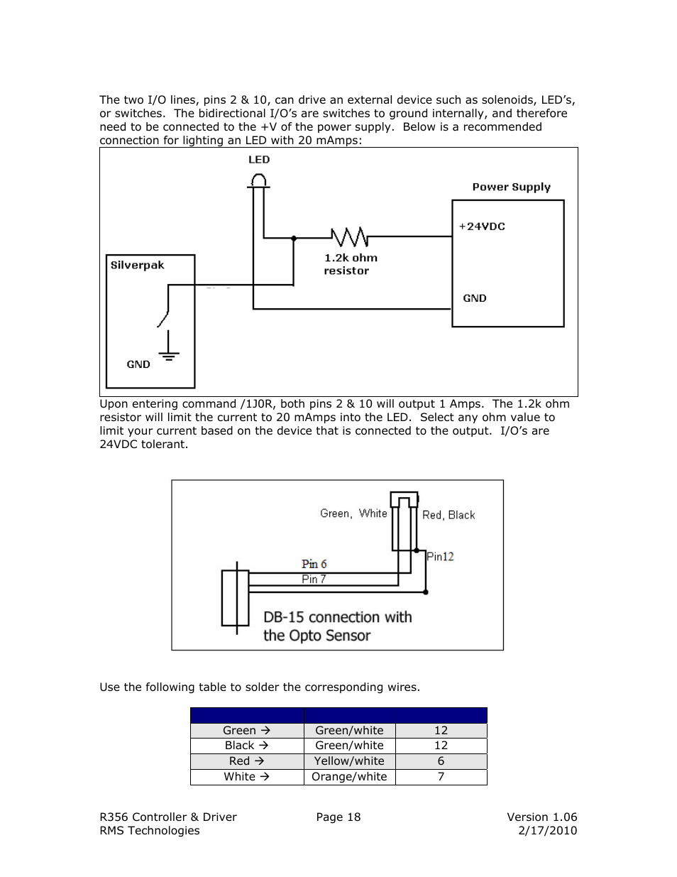RMS Technologies IMCE23 INTERGRATED MOTOR+CONTROLLER +DRIVER+ENCOD User Manual | Page 18 / 23