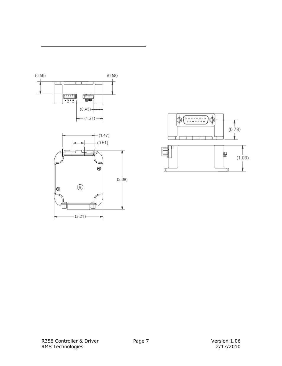 RMS Technologies IMCE23 INTERGRATED MOTOR+CONTROLLER +DRIVER+ENCOD User Manual | Page 7 / 23