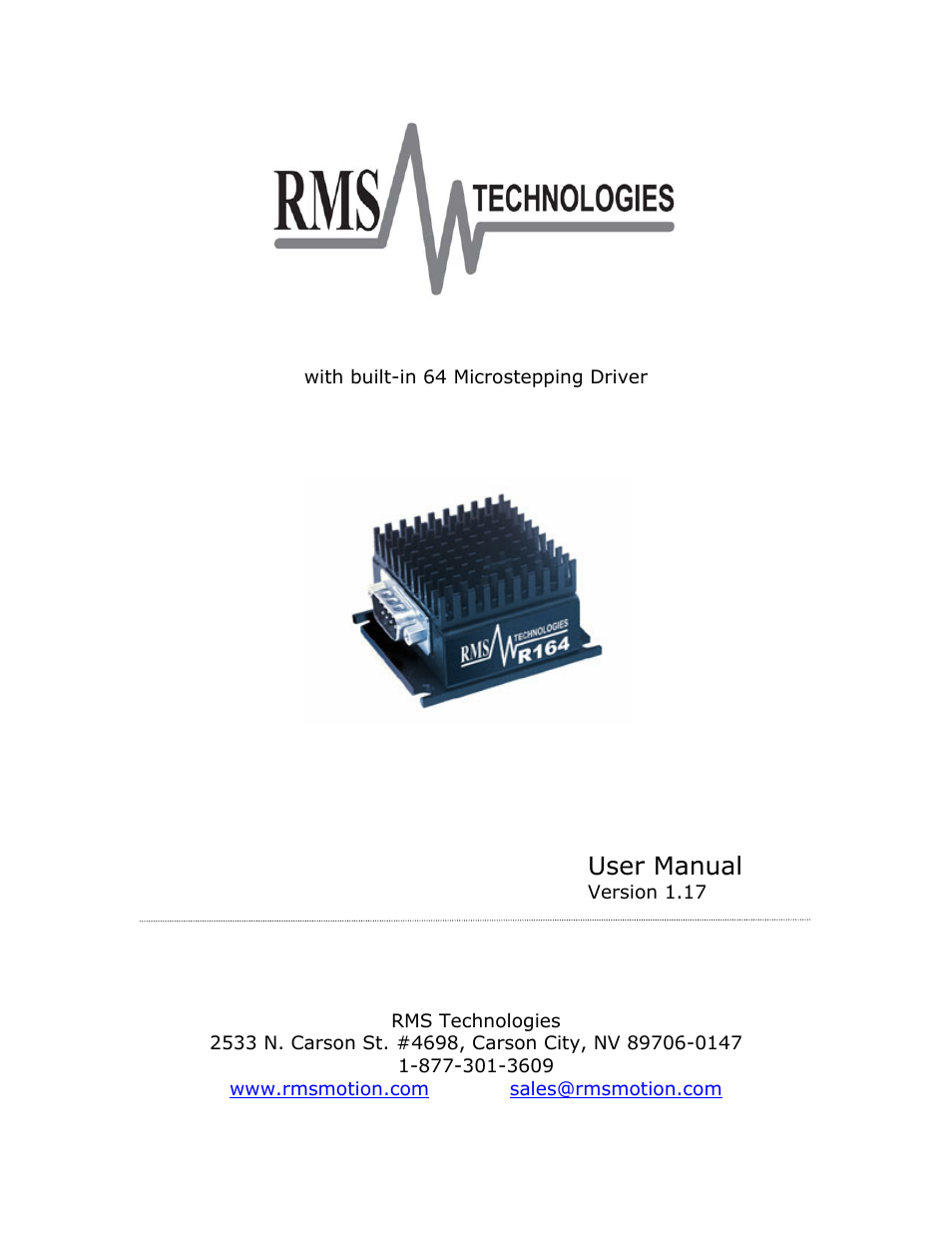 RMS Technologies IMDE23 INTEGRATED MOTOR+DRIVER+ENCODER User Manual | 17 pages