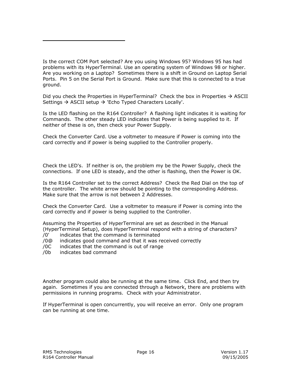 RMS Technologies IMDE23 INTEGRATED MOTOR+DRIVER+ENCODER User Manual | Page 16 / 17