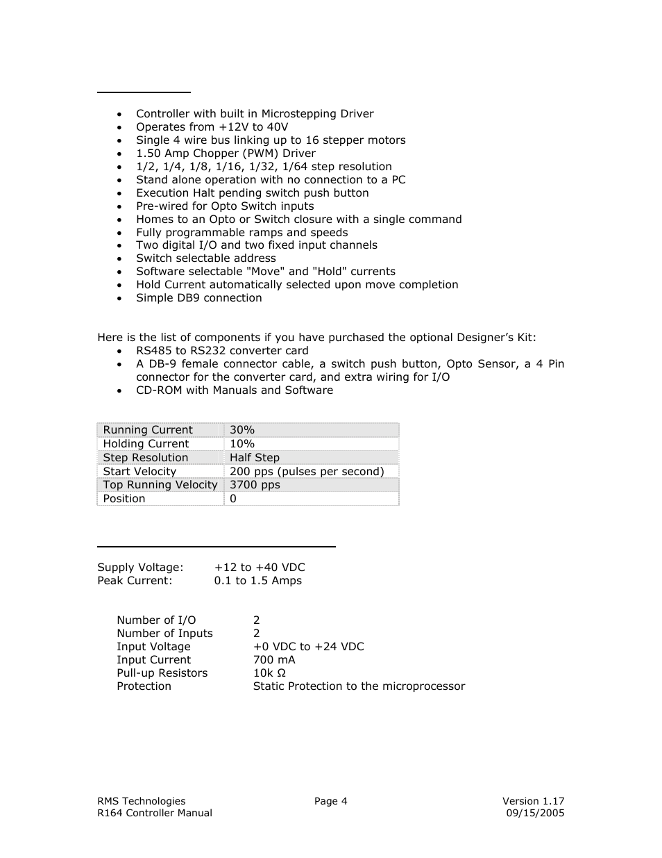 RMS Technologies IMDE23 INTEGRATED MOTOR+DRIVER+ENCODER User Manual | Page 4 / 17