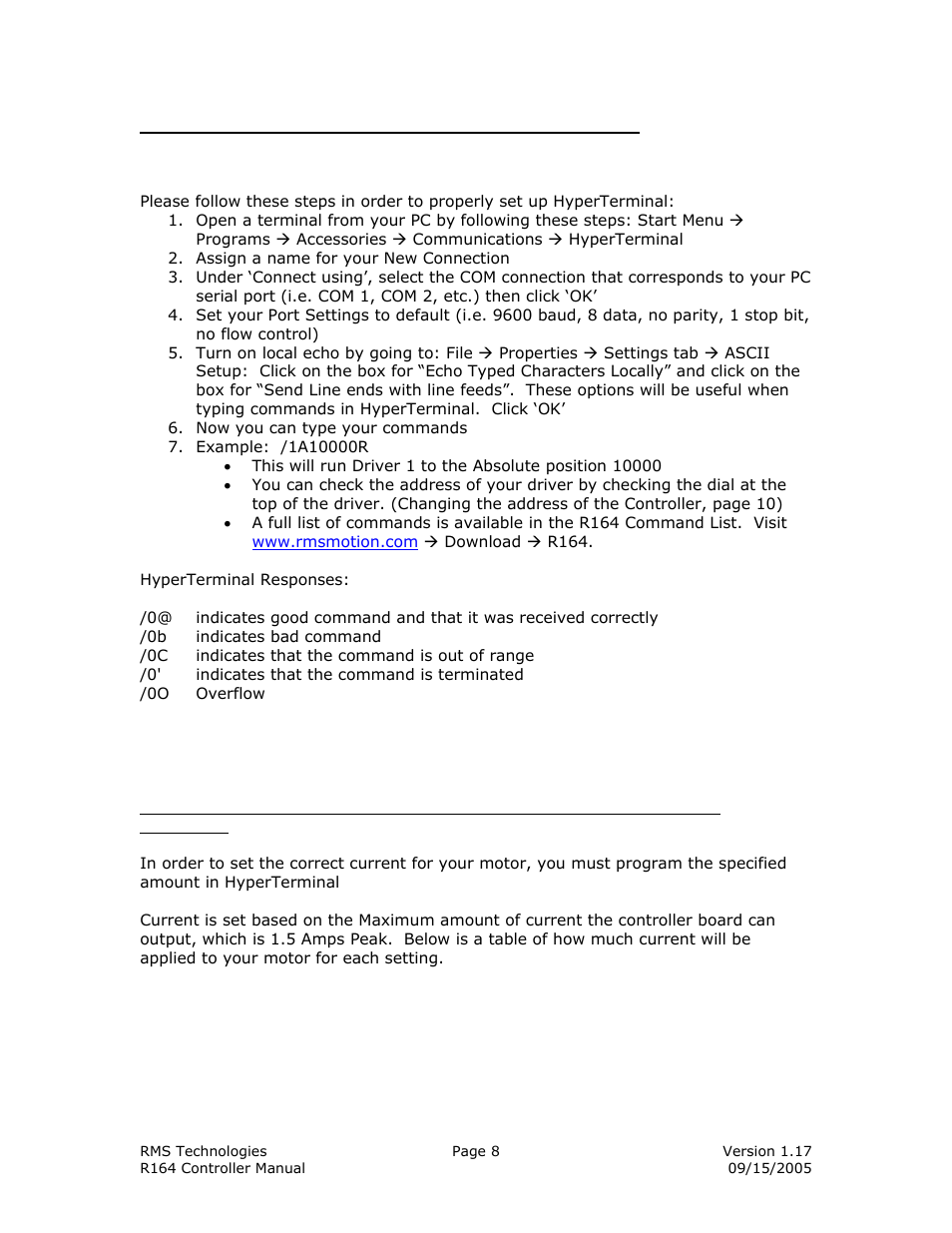 RMS Technologies IMDE23 INTEGRATED MOTOR+DRIVER+ENCODER User Manual | Page 8 / 17