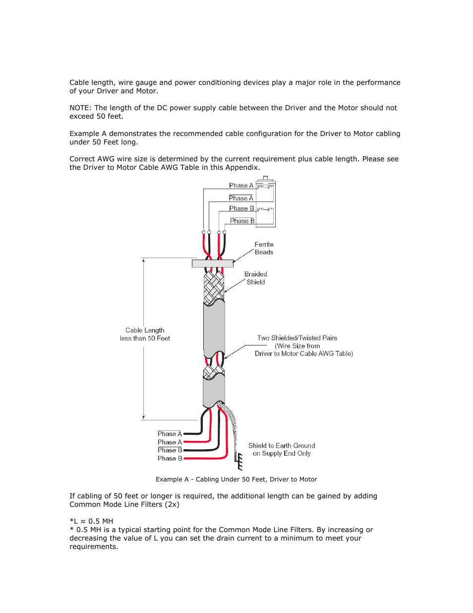 Recommended cable configurations: driver to motor | RMS Technologies R325 DRIVER W/PDT User Manual | Page 17 / 20