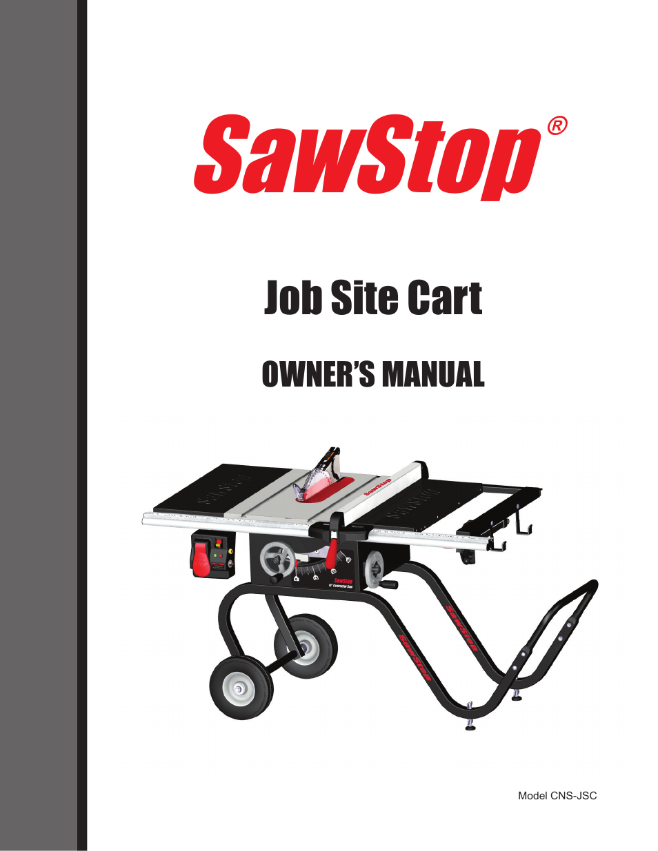 SawStop Job Site Cart User Manual | 12 pages