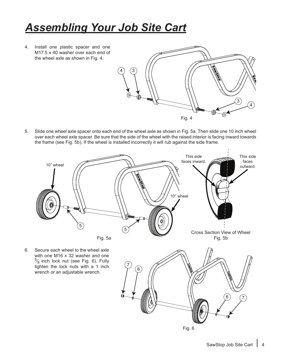 Assembling your job site cart | SawStop Job Site Cart User Manual | Page 5 / 12