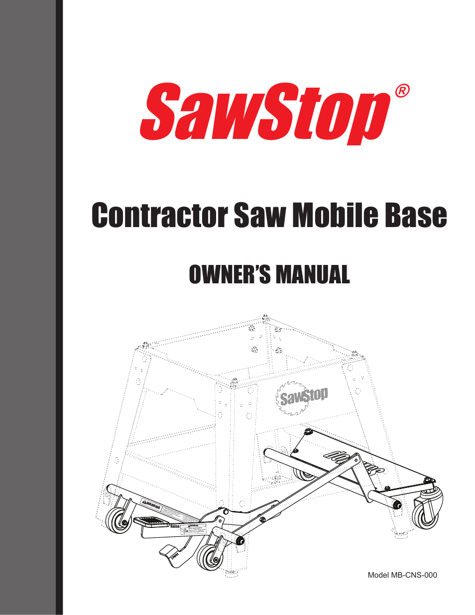 SawStop Mobile Base User Manual | 12 pages