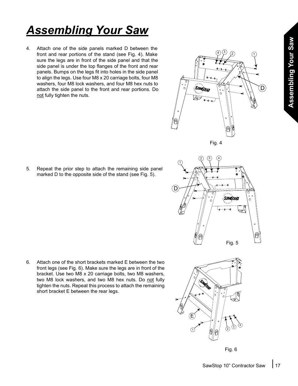 Assembling your saw | SawStop CNS175-AU User Manual | Page 19 / 112