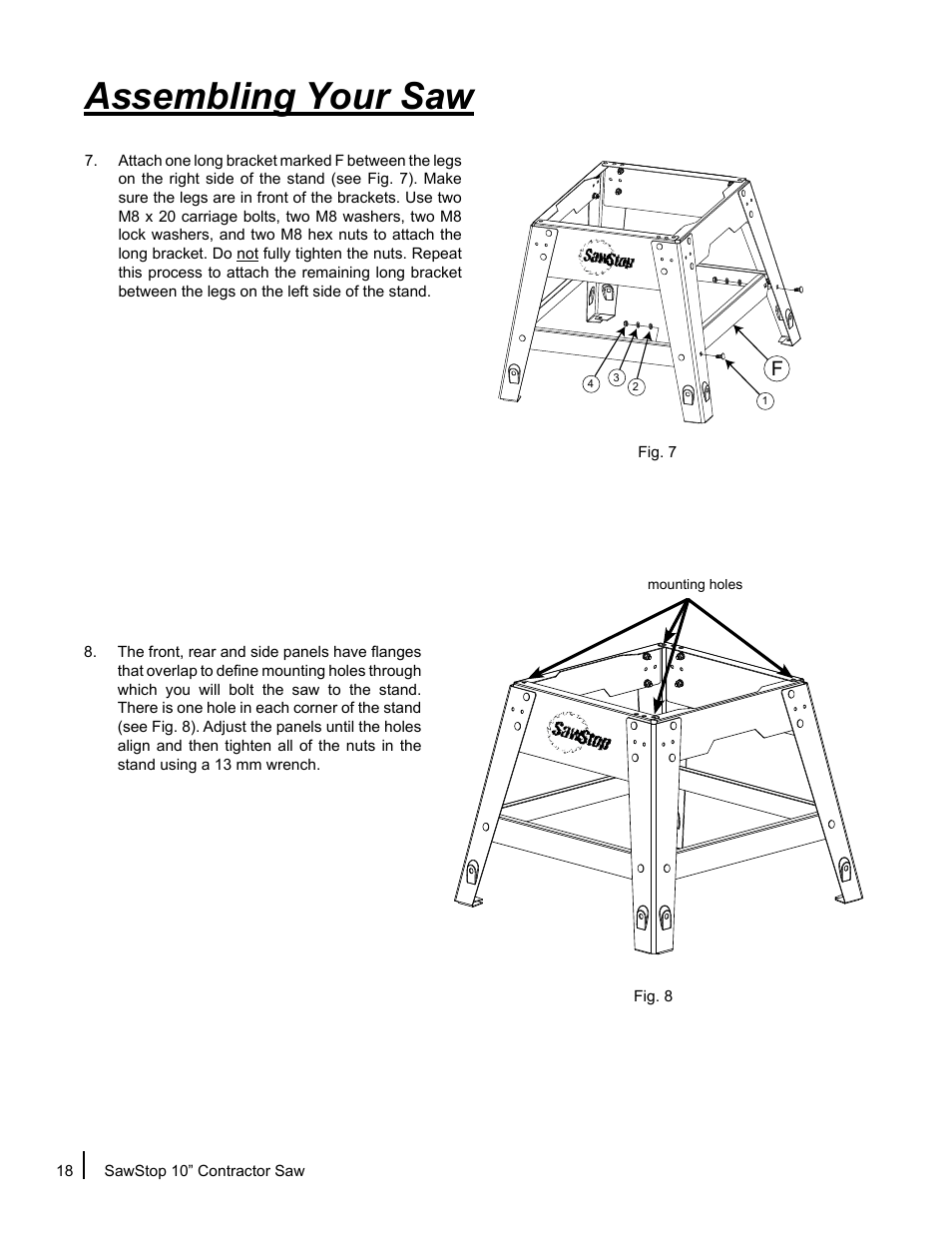 Assembling your saw | SawStop CNS175-AU User Manual | Page 20 / 112