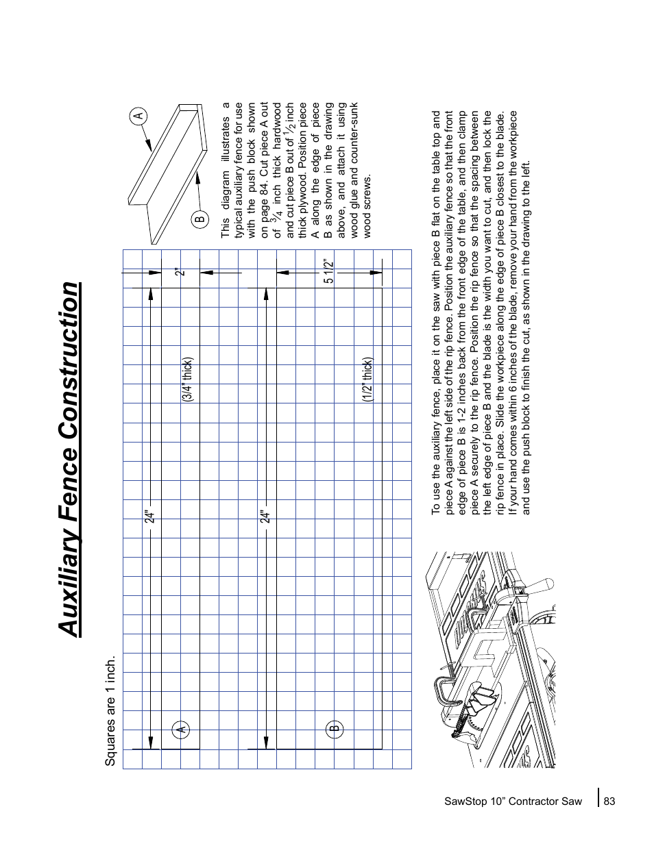 Auxiliary fence construction | SawStop CNS175-AU User Manual | Page 85 / 112