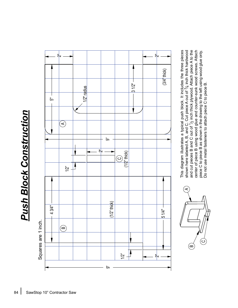 Push block construction | SawStop CNS175-AU User Manual | Page 86 / 112