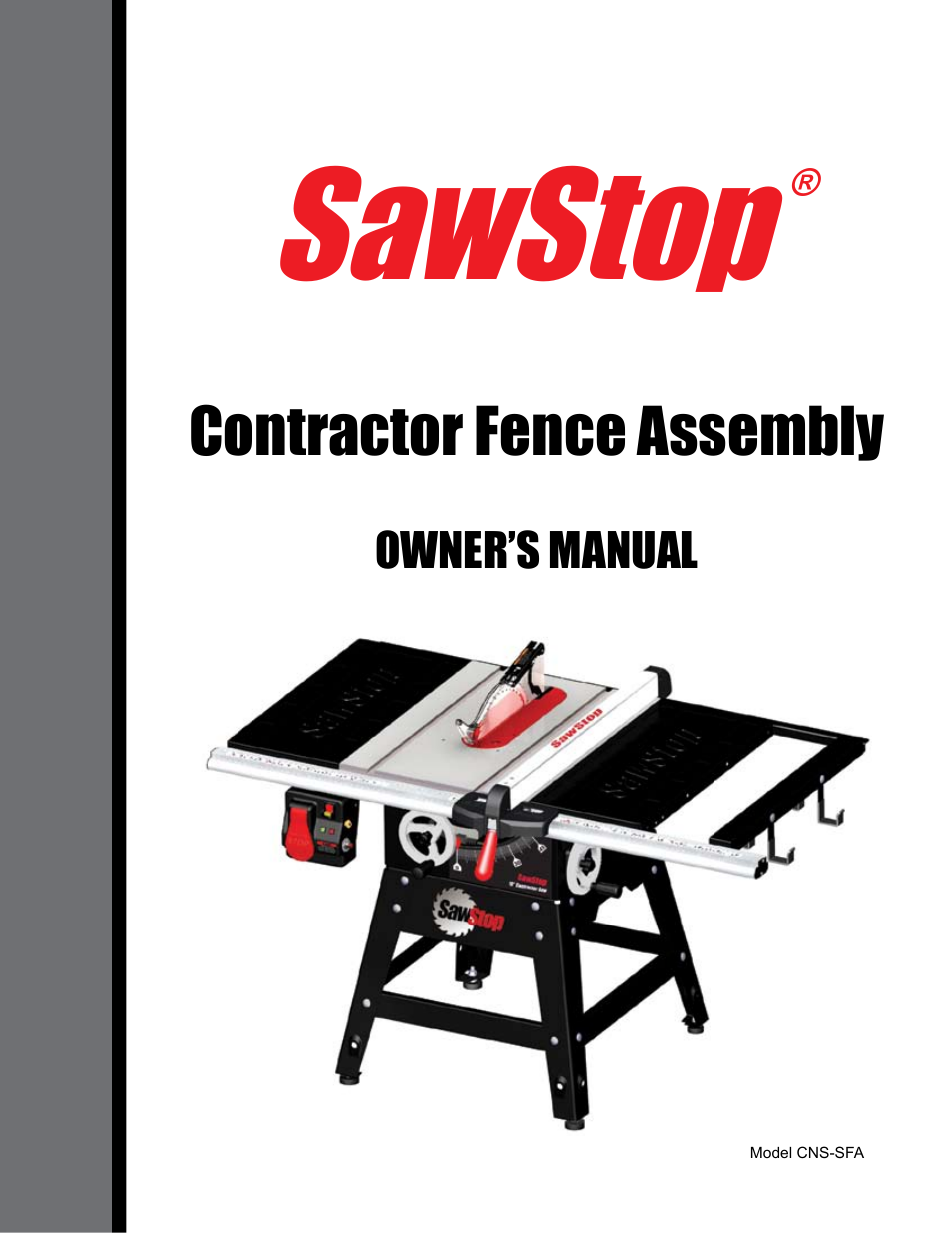 SawStop Fence Assembly User Manual | 16 pages